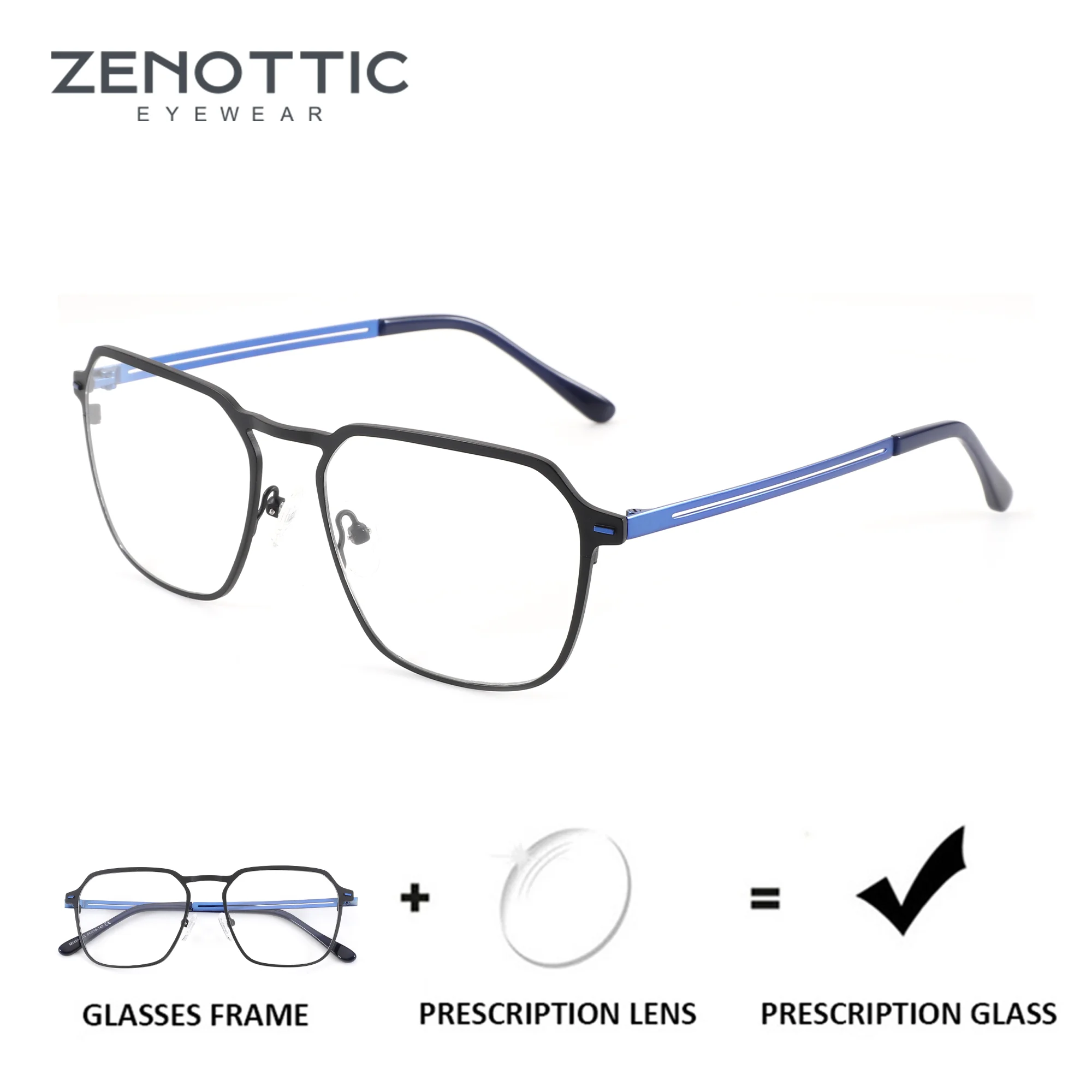 

Очки ZENOTTIC (размер M) с индивидуальной коррекцией зрения, безметаллические, для мужчин, при близорукости/прогрессивной оптической коррекции