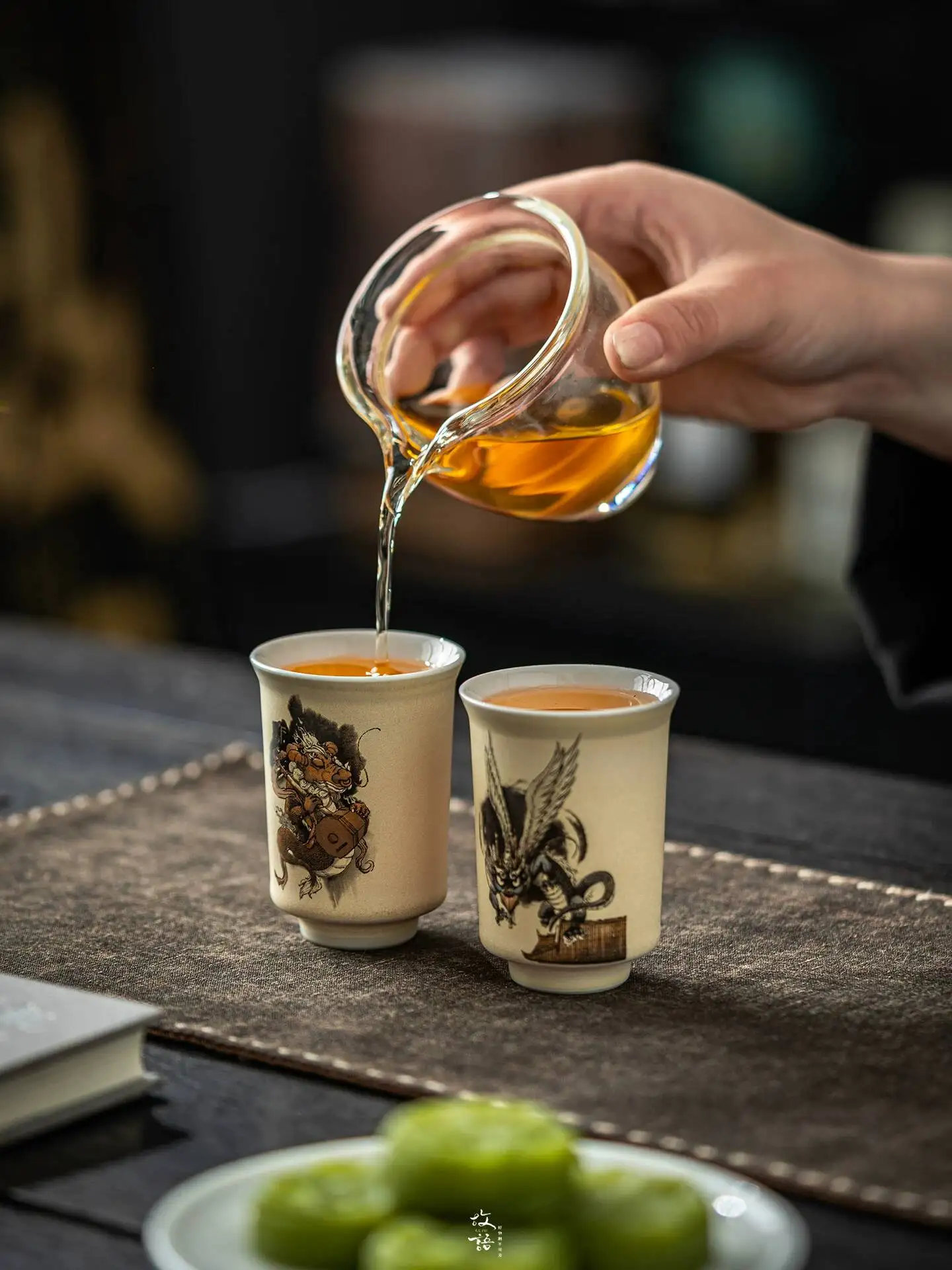 Traditional Chinese Style Dragon Nine Sons White Porcelain Master Personal Use, Men's Kung Fu Set, Ceramic Tea Cup, Tasting Cup