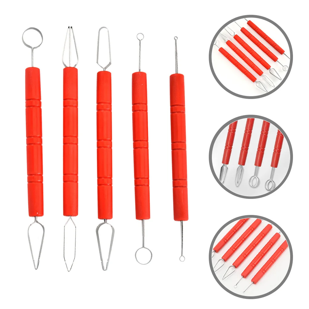 

5Pcs Set Complete Sculpting Kit for DIY Pottery Art Projects Fondant Cake Decorating Pottery