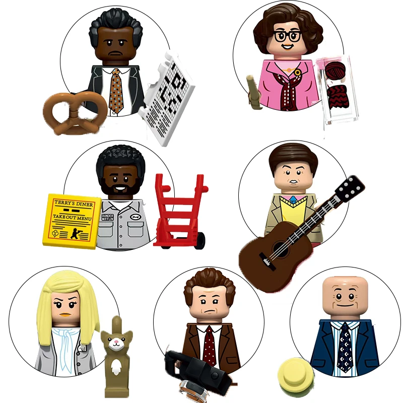 Filme de tv quente o escritório modelo tijolos mini blocos de construção compatível montar quebra-cabeça figuras ação boneca brinquedo crianças presentes aniversário