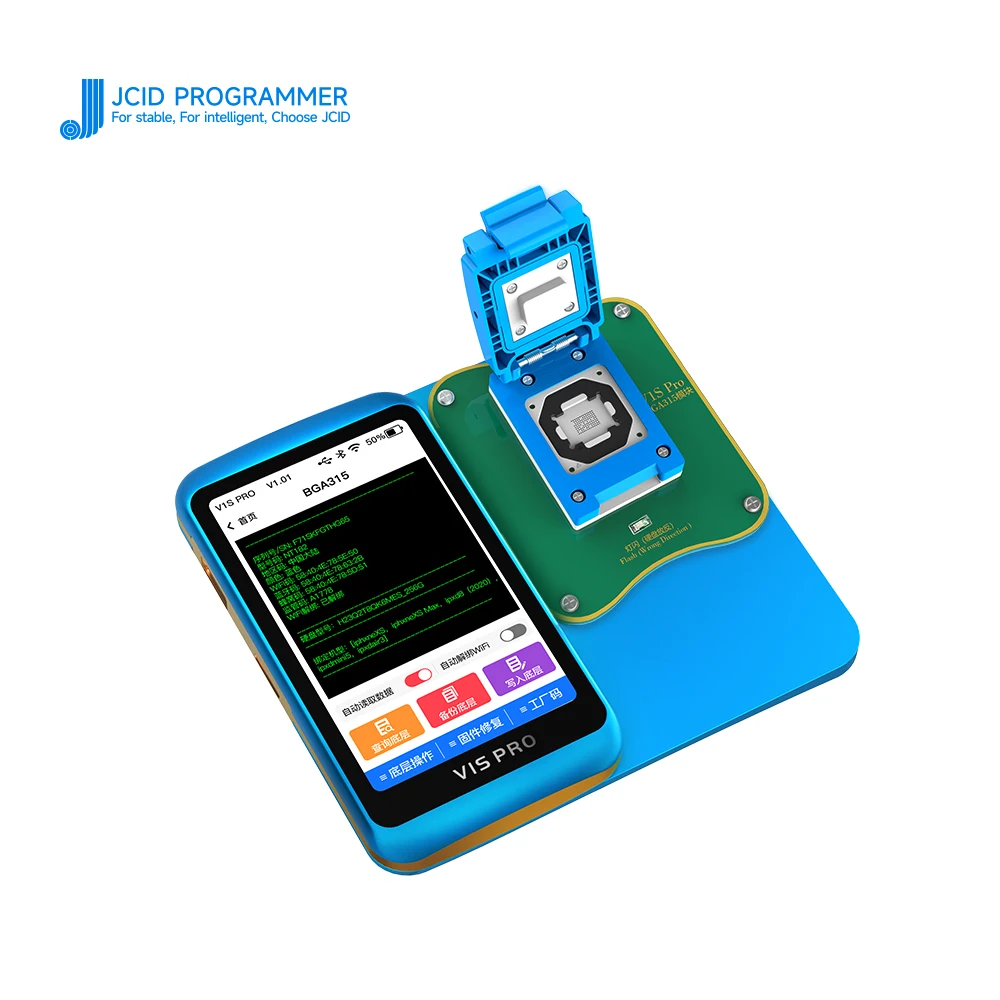 JCID V1S PRO Programmer with BGA315 BGA110 BGA70 Socket Support Built-in Battery Nand Flash Read Write for Phone 6-14 Pro Max