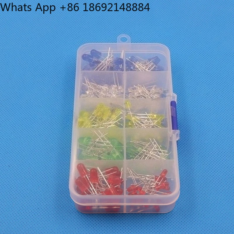 Light Emitting Diode Box 3MM 5MM 5 colors A total of 200 LED lamp beads red green blue yellow white LED component box