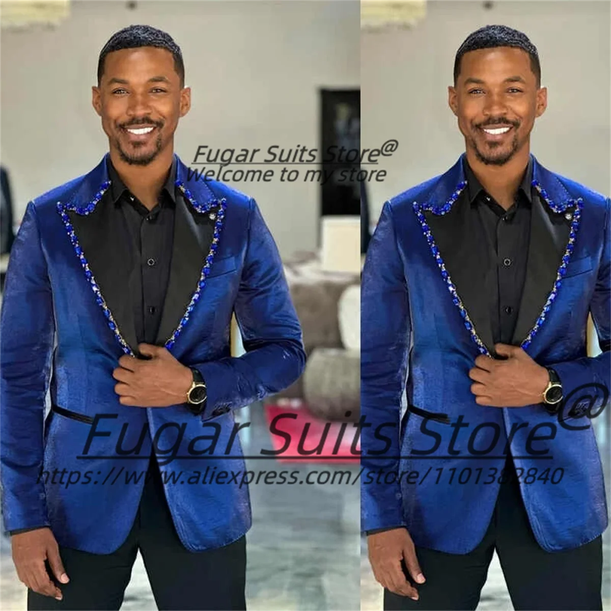 

Элегантные атласные свадебные смокинги для жениха с блестящими стразами, пиджаки с острым лацканом, мужские костюмы на заказ, приталенные, комплекты из 2 предметов, мужские пиджаки для вечеринок