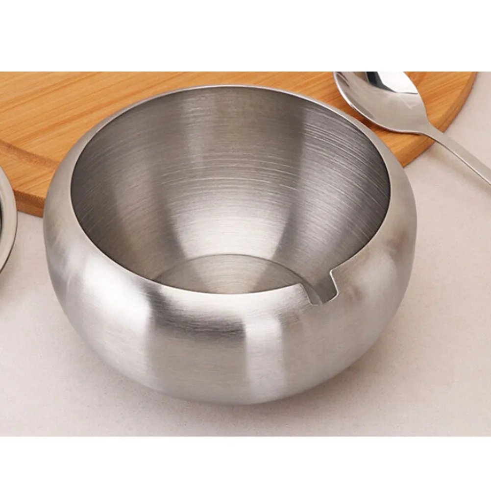 

Stainless Steel Spice Jar Small Size Glass Lid Spoon Storage Easy Dispense Kitchen Condiment Container Stainless Steel Spice Jar