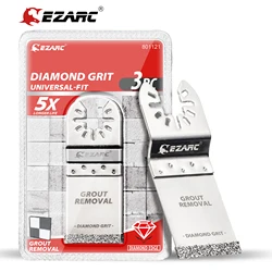 EZARC Lâmina oscilante de diamante, 3 peças, corte nivelado, multiferramenta, lâminas de serra para remoção de rejunte, argamassa, corte de azulejo macio DO34F