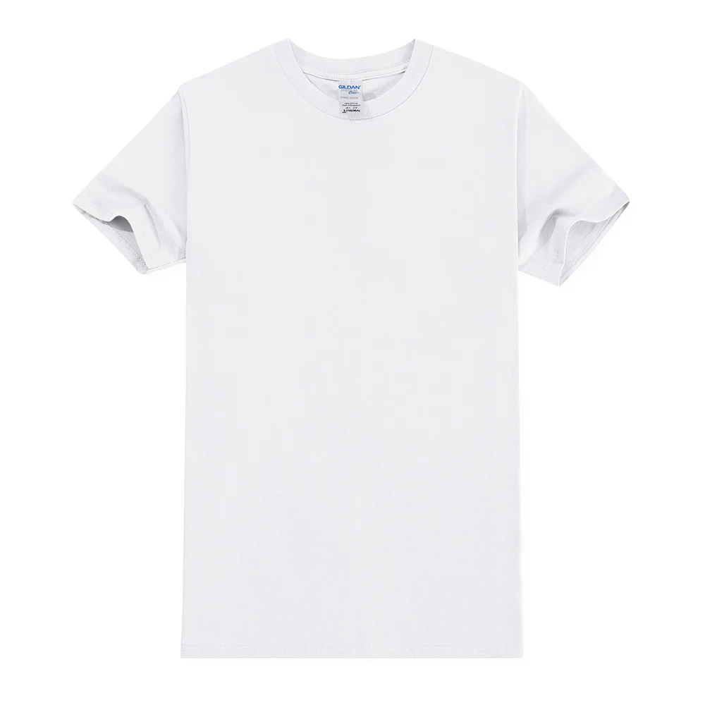 Men\'s and Women\'s Short Sleeved T-shirts, White Round Neck Cotton Top, Loose Top, Heavy, Solid Color, 8 Colors, S-2XL Size, 200g