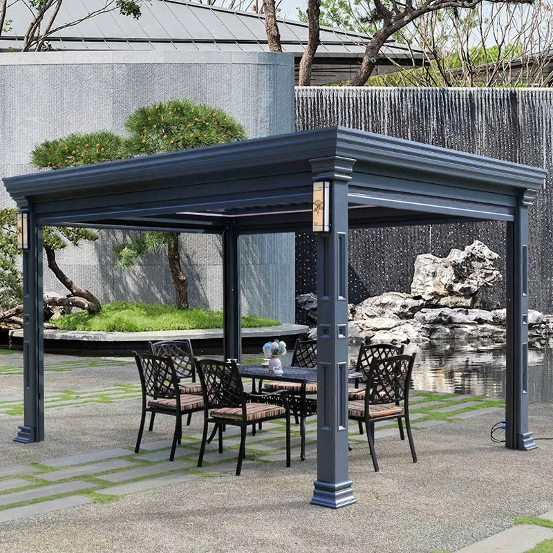 Customizable Outdoor Gazebo Courtyard Leisure Electric Aluminum Alloy Tent Sunroom Villa Terrace Garden