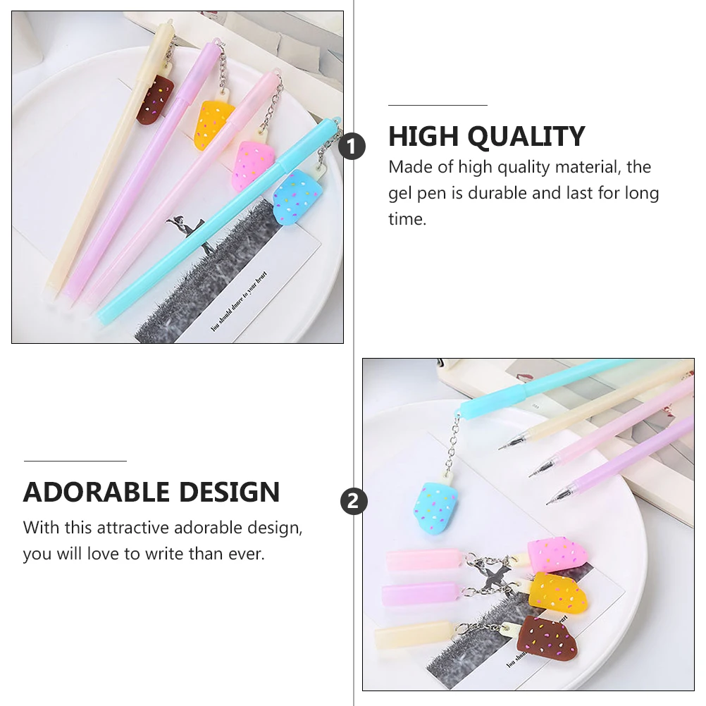 

10 Pcs Cartoon Gel Pens Plastic Writing School Supplies Marker Ink Student Stationery Hanging Charm Gifts Office Use