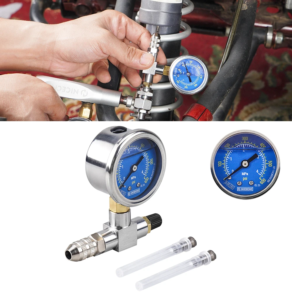 

600PSI Shock Nitrogen Gauge Needle Fill Tool UTV ATV For Yamaha Raptor700 Polaris RZR's CanAm X3 Mavericks Arctic Cat Snowmobile