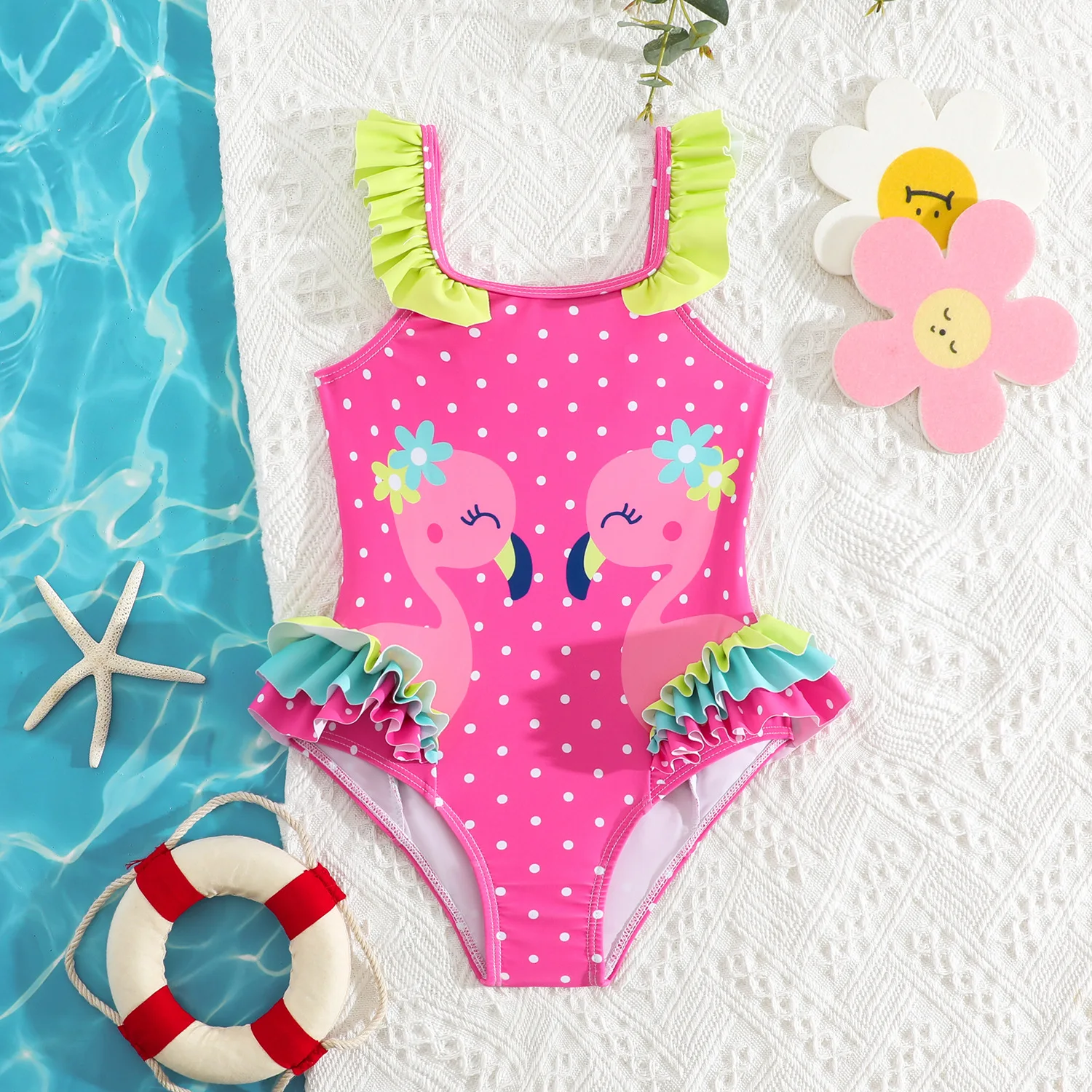 2025 verão crianças maiô 2-8years meninas maiô infantil bebê bonito dos desenhos animados sem mangas bikini briefs maiô de uma peça