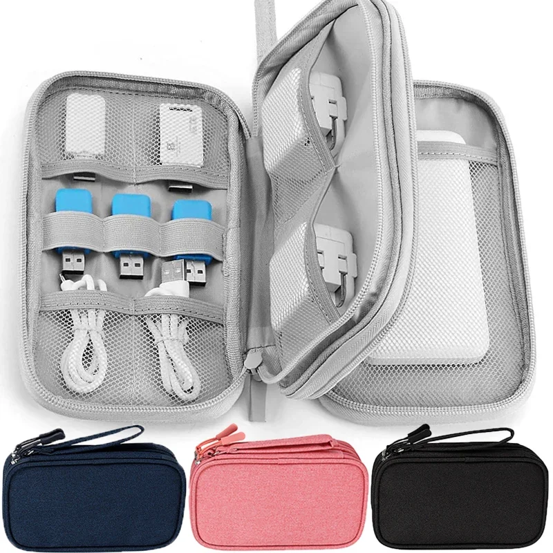 

Portable Bag Organizer Pouch Carry Storage Case Waterproof Double Layers Wires Charger Usb Cables Gadget Bags Travel Accessories