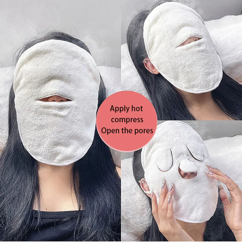 Skin Care Mask Cotton Hot Compress Towel Wet Compress Steamed Face Towel Opens Skin Pore Clean Compress Beauty Facial Care Tools