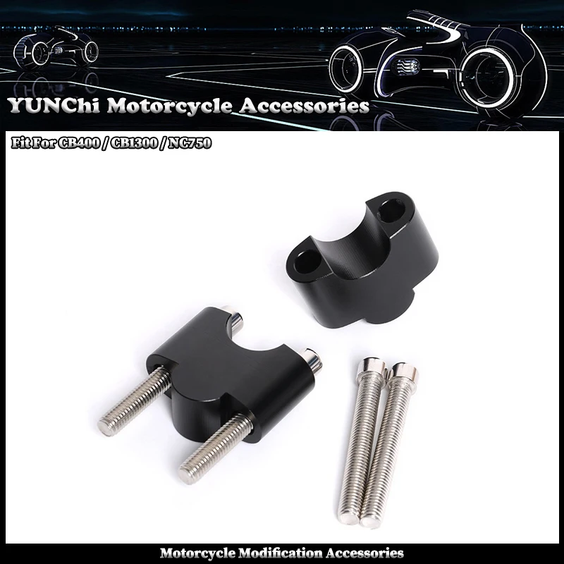 Fit For HONDA CB400 CB1300 NC750 CB 400 1300 NC 750 Motorcycles Aluminum Modified Handlebar Heightening Riser Bar Clamp Mount
