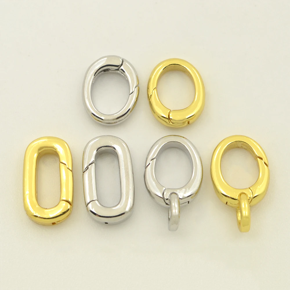 LJRIVER 3 Piece/Lot Spring Buckle for diy Jewelry Parts Gold Silver Color Clasps for Fastener Bracelet Necklace Making Supplies