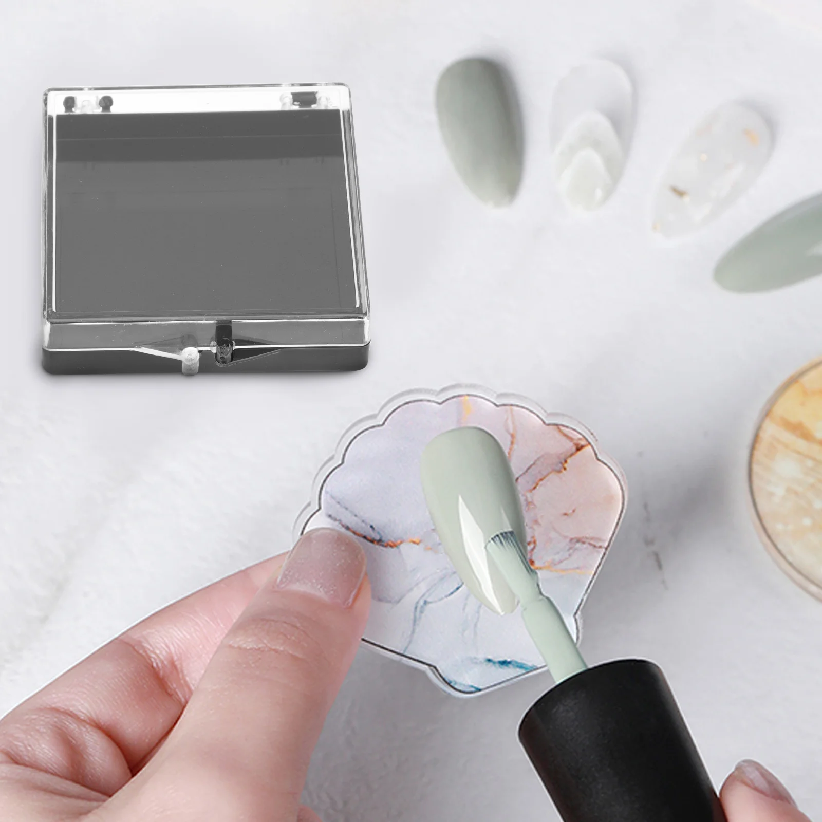 

8Pcs Clear Flipping Nail Art Organizer Strong Thick Material False Nail Container Display Tray Manicure Tool Holder