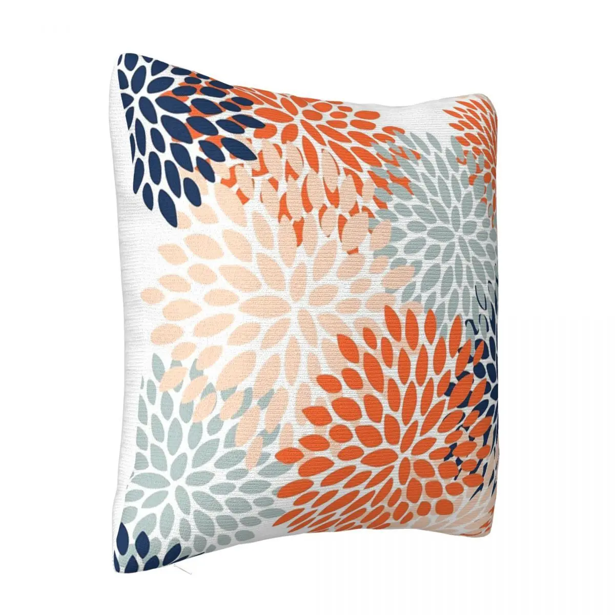 Floral Bloom Orange Peach Navy Blue Pillow Case Cushion Covers Anime Body Pillow Case Pillow Case Pillow Cover