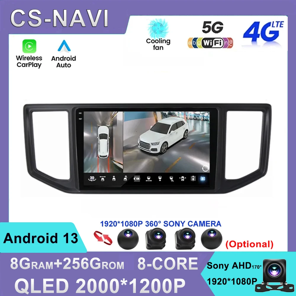 

For Volkswagen Crafter Van Man 2017-2021 2Din GPS Auto Radio Video Player Android 13 DSP CarPlay Stereo Support 4G WIFI Carplay