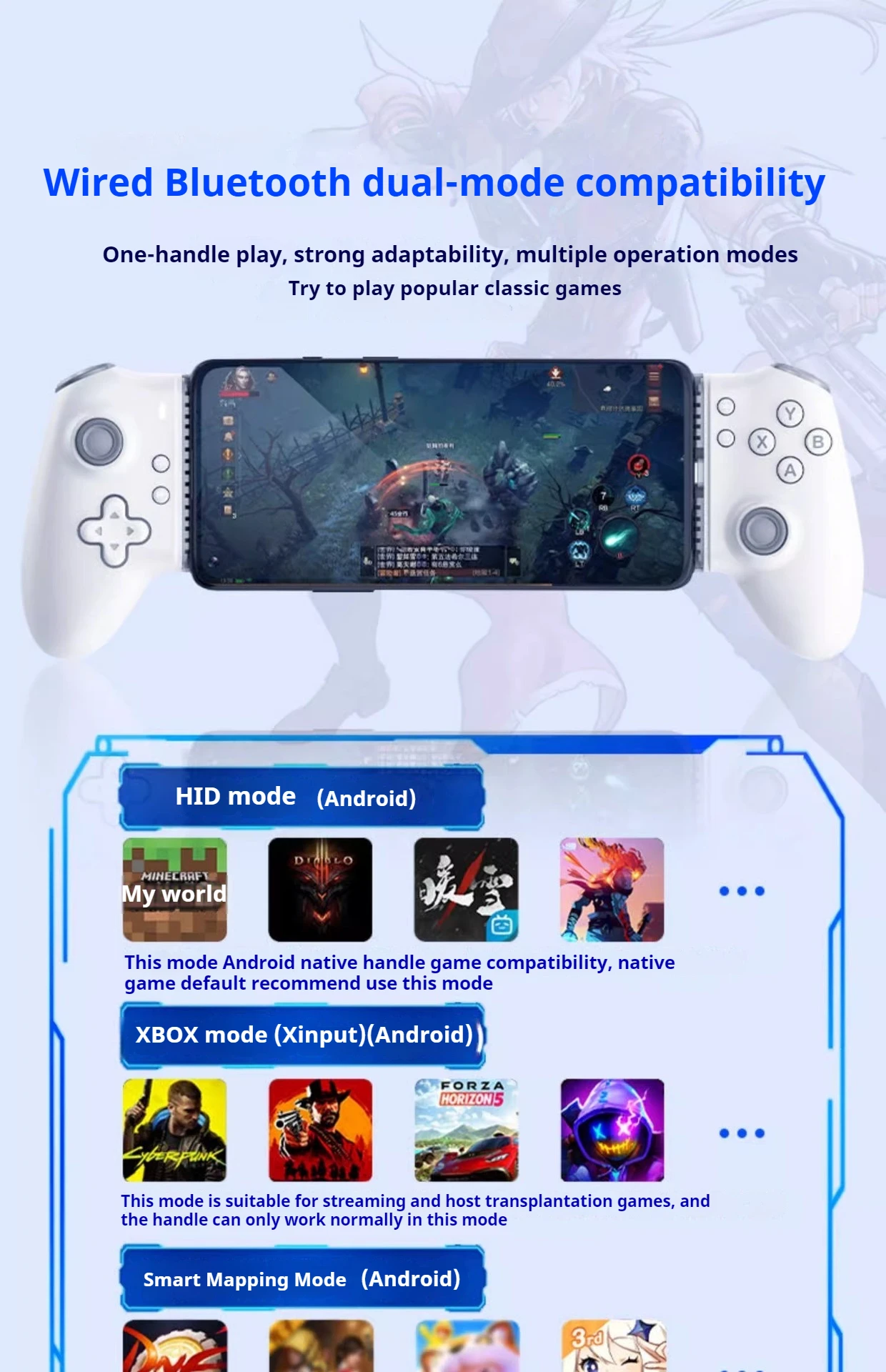 Gamepad Gaming Steuerung Für Mobile Android Handy Cellular PC Tablet Hall Effekt Joystick Befehl Typ C Game Pad Controller – Detail 5