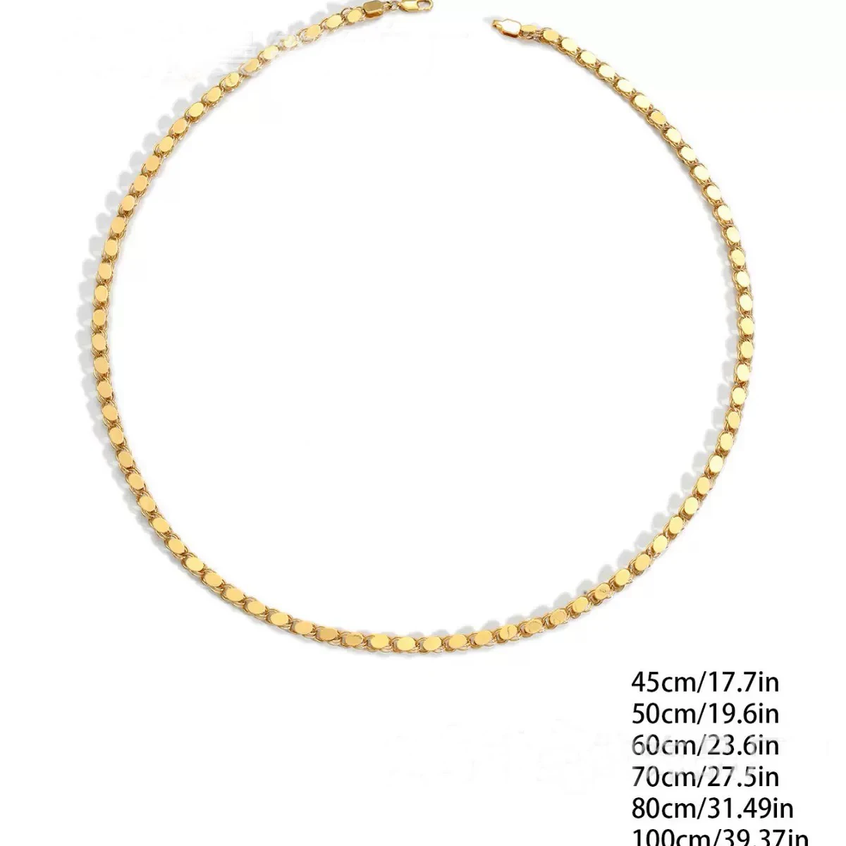 Einfache DIY 24K vergoldete ovale handgefertigte Damen-Halskette mit mehreren Längen, Damen-Hochzeitsfeier, Bankett, Kleidungszubehör – Detail 4