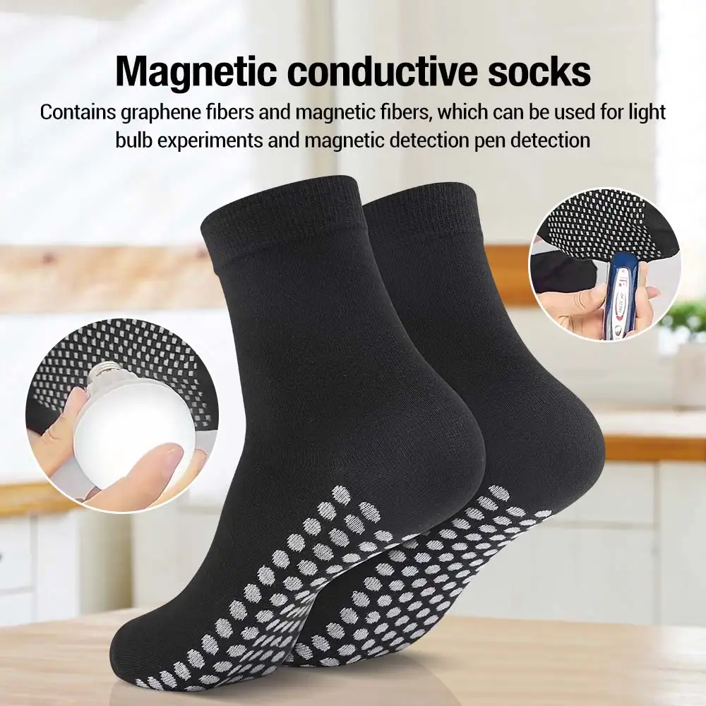 1pair Magnetic health socks for men and women stretch Graphene magnetic therapy anti-static foot care to relieve foot fatigue