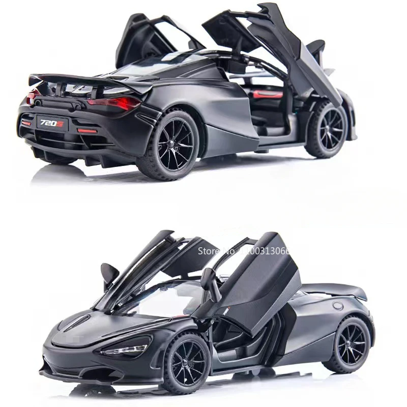 1/32 Scale 720S Alloy Sports Cars Model Diecasts Toys Metal Vehicles Model with Sound Light Doors Can Be Opened Car for Boy Gift