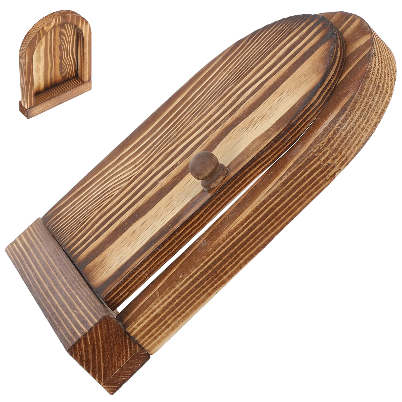 

Wooden Light Switch Self Adhesive Decorative Wall Plate Receptacle Protector Door Shaped Design Bedroom Kitchen