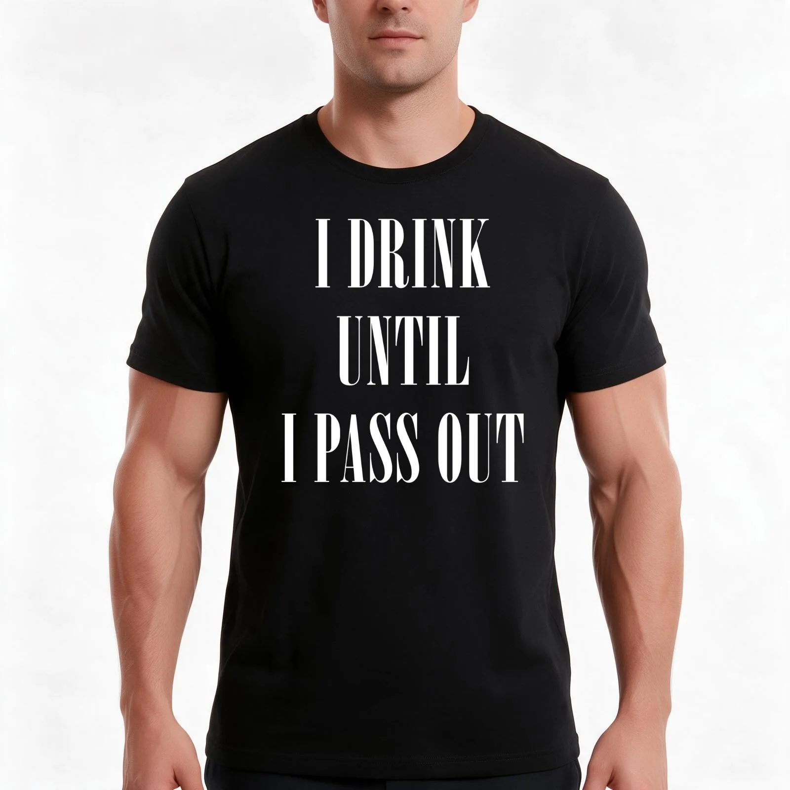 I Drink Until I Pass Out (baby) T-Shirt, Summer Casual Cotton Tee, Oversized Streetwear Tops, Vintage Graphic Print, 100% Cotton
