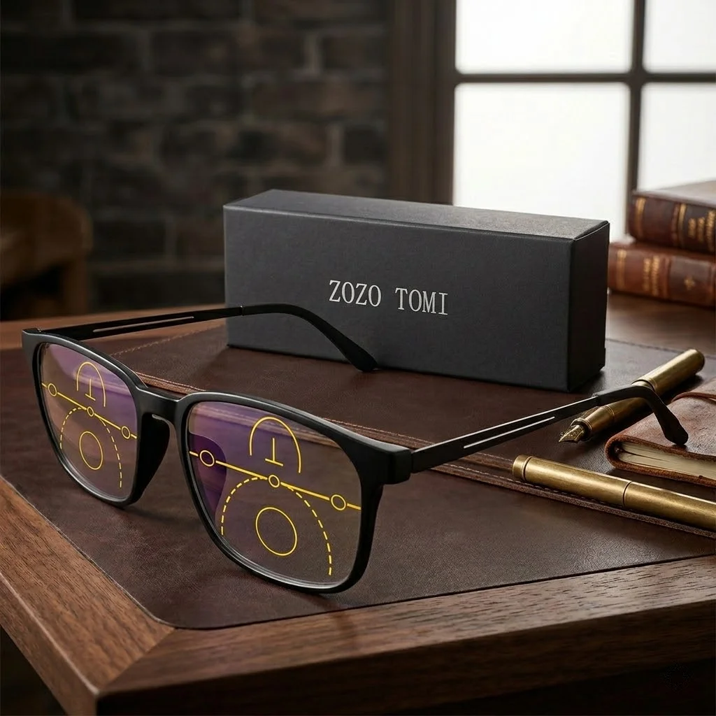 Ultraleichte Metall-Lesebrille für Damen und Herren, Progressive Multifokalbrille im Klassischen Designer-Stil, Luxusmarke mit Klaren Gläsern, Angenehm zu Tragen