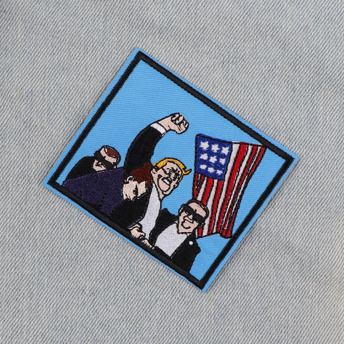 Trump Flag Embroidered Patches For Clothing DIY Badge Adhesive Cool Patches Cartoon Patches On Clothes Stickers Appliques