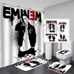 EMINEM  3D Printed  Shower Curtains Waterproof Bathroom Curtain Anti-slip Bath Mat Set Toilet Rugs Carpet   F03