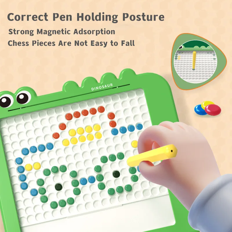 어린이 자석 드로잉 보드 자석 펜 비즈 도트 아트 창의적 게임 교육용 퍼즐 그림 장난감 어린이 선물