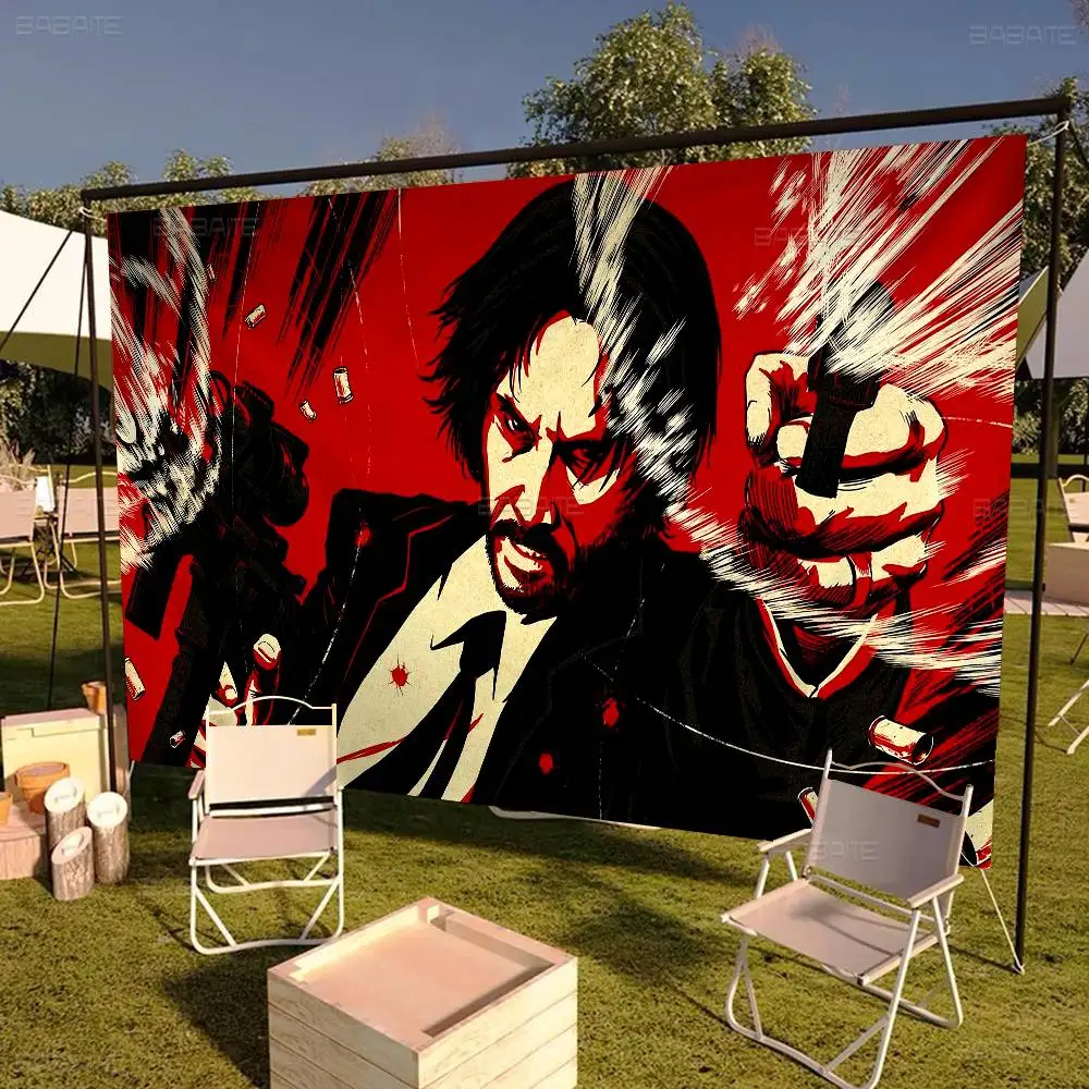 J-John-Wick Stylish-Vengeful Retro Flags Multiple Choice Living Studio Booth Interior Decoration Banner