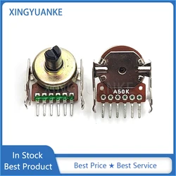 2PCS 161 Type A503 Horizontal Double A50K Speaker Amplifier Audio Volume Rotary Potentiometer 50K 6-Pin Half Shaft Length 10MM