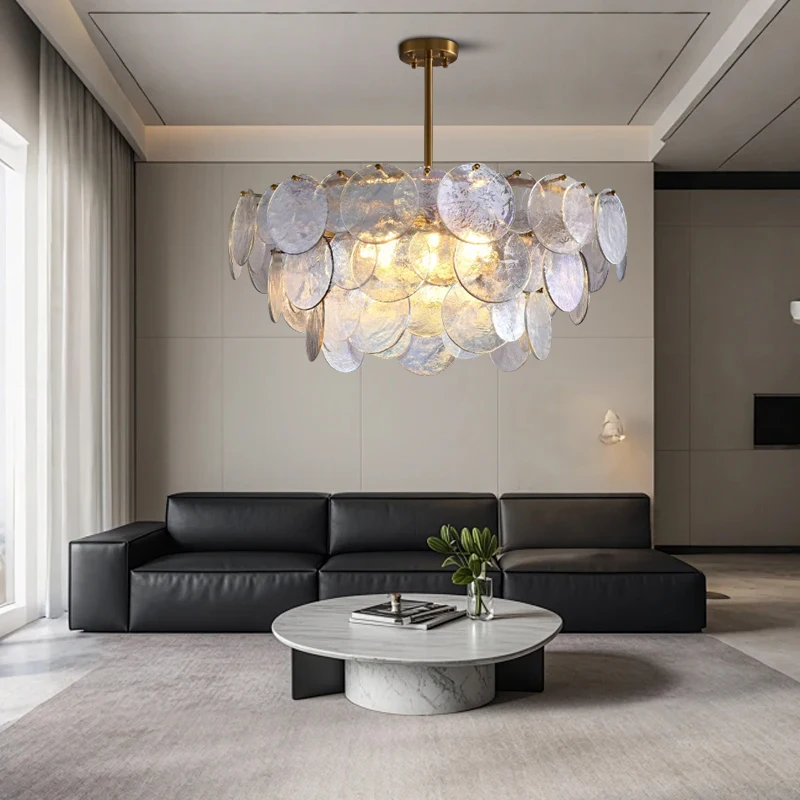 Designer Modern Colorful Clear Glass Chandeliers Luxury Home-appliance Led Creative Nordic Lights for Dining Room Bedroom Foyer