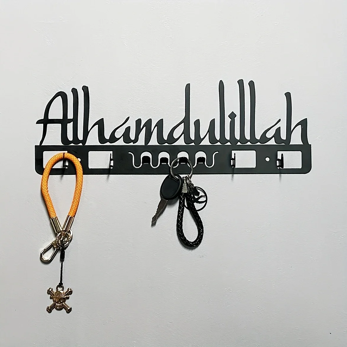 1PC Alhamdulillah Metal Keychain - Islamic Wall Home Deco Art - Thanks to Allah Keychain Coat Hook