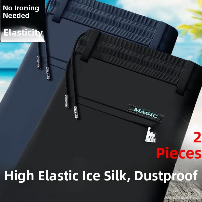 

Ice Silk Straight Leg Casual Pants Men's Summer Loose Fit Thin Sle Trendy Trousers Comfortable Breathable Lightweight