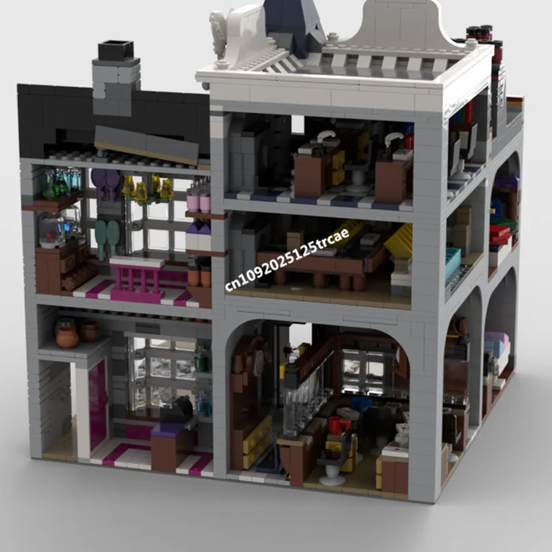 新作3304ピース 人気映画シリーズ フクロウの郵便 ダイアゴンアレイ シティストリートビュー モデルビルディングブロック DIY クリエイティブアイデア キッズトイ ギフト