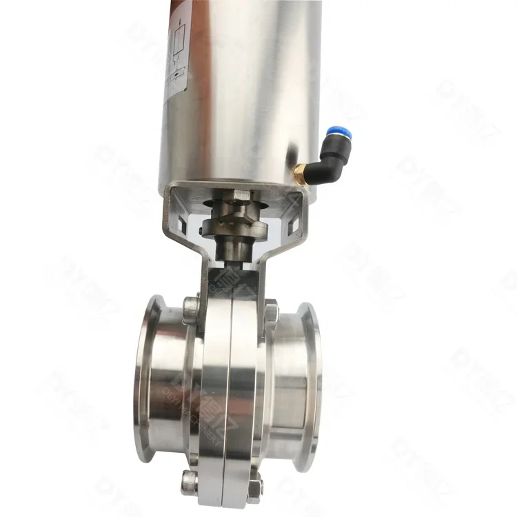 

DEYI Stainless Steel 304 Sanitary Tri Clamp Pneumatic Butterfly Valves