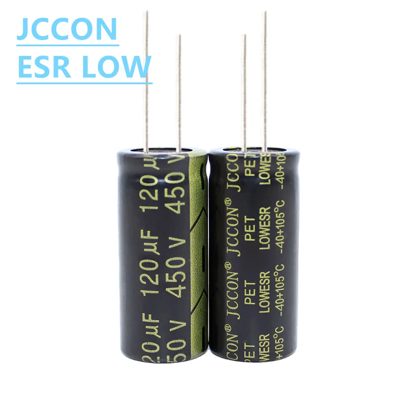 1Pcs JCCON Aluminum Electrolytic Capacitor 450v100uf 18x35 450v120uf 18x35 High Frequency Low ESR Low Resistance Capacitors