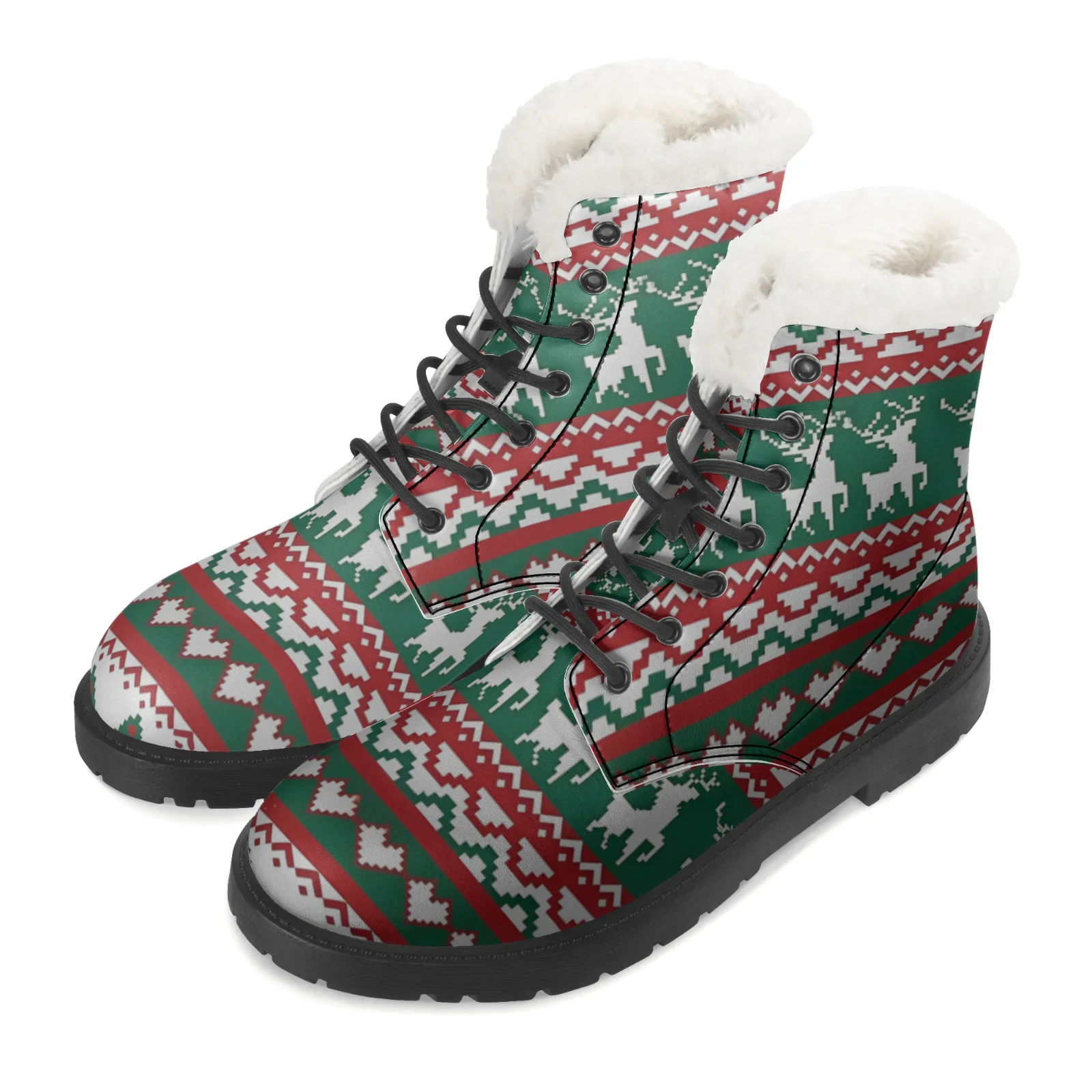 أحذية قطيفة مخصصة لجو عيد الميلاد أحذية غير رسمية رائجة البيع للرجال والنساء أحذية منتصف الساق أحذية شتوية #2