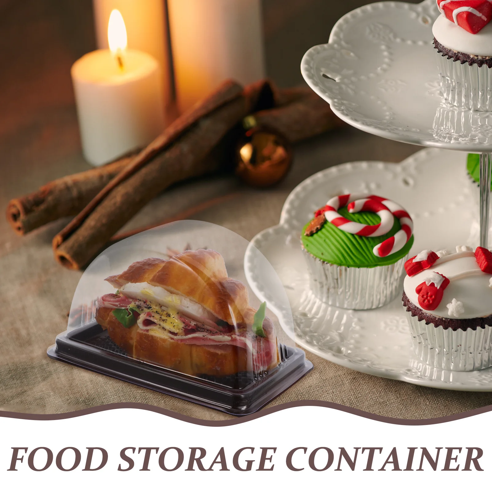 50 stuks transparante plastic doos geurloos veilige voedselopslagcontainer voor gebak en gebak wegwerpbak plastic pallet