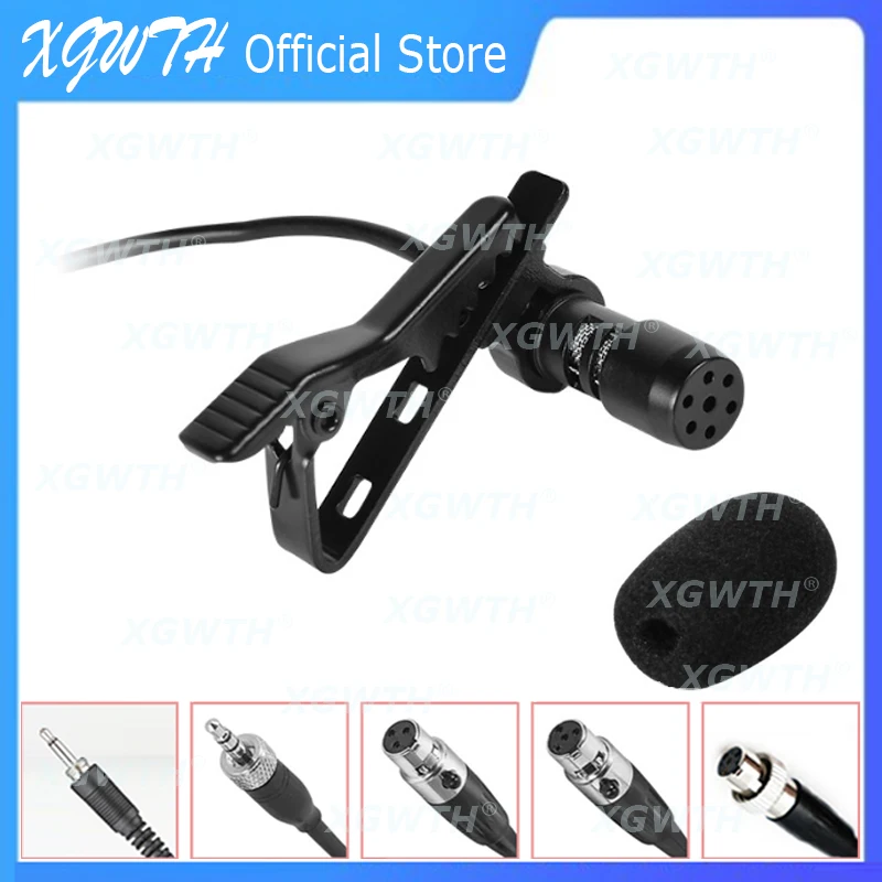 Lavalier ميكروفون أحادي الاتجاه مكثف التلبيب هيئة التصنيع العسكري ل Shure Sennheiser AKG MiPro Samson 4Pin 3Pin TA4F 3.5 مللي متر قفل لاسلكي