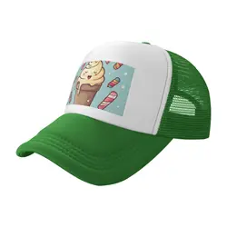 Ice Cream Printed Trucker Hats Baseball Cap Breathable Mesh Adjustable Snap Back Caps