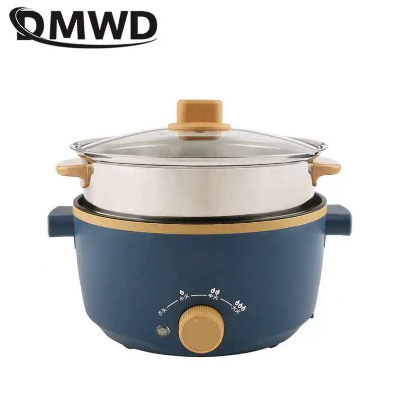 110V 220V wielofunkcyjny elektryczny gar do gotowania taca parowa ze stali nierdzewnej 2.5L non-stick Coat patelnia Hotpot makaron kocioł