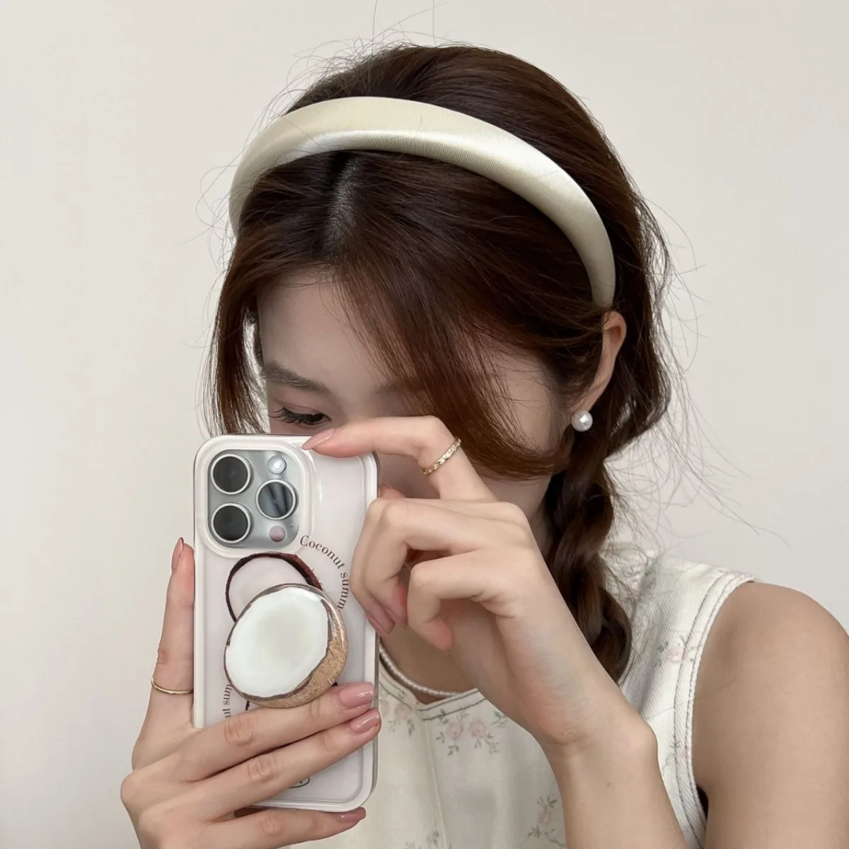 Ikat Kepala Satin Ikat Rambut Spons Tebal Simpai Rambut Wanita Anak Perempuan Lebar 2.2CM Ikat Rambut Bezel Aksesori Rambut Manis