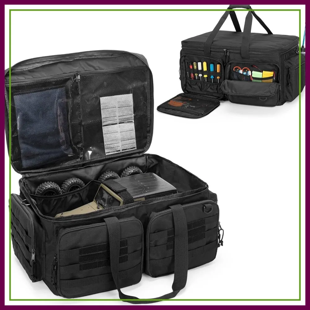 

RC Storage Bag for 1/8 1/10 Car, Carrying Case with Bottom Board and Multi-Pockets for Tools