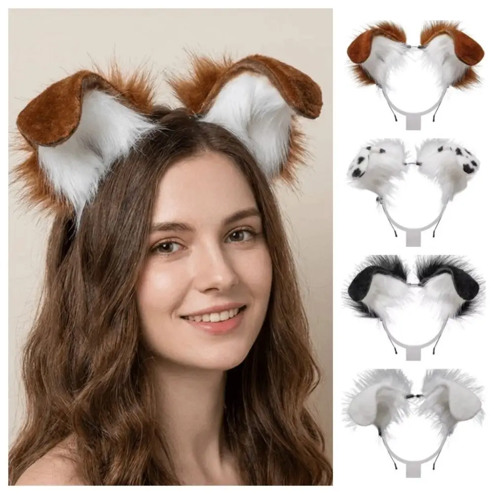 Cute Animal Dog Ears Headband Artificial Realistic Lolita Ears Headwear Hair Accessories Reusable Cosplay Headband Children