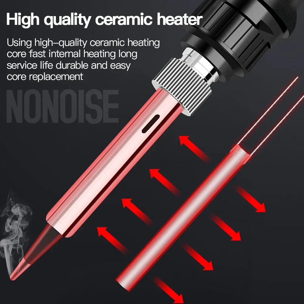 80W Electric Soldering Iron Kit Adjustable Temperature LCD Solder Ceramic Heater Soldering Tips Tweezers Solder Welding Tool Kit