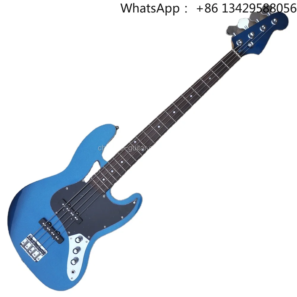 Flyoung 4 Strings Electric Bass Guitar Factory High QUality Guitars Metal Blue Bass