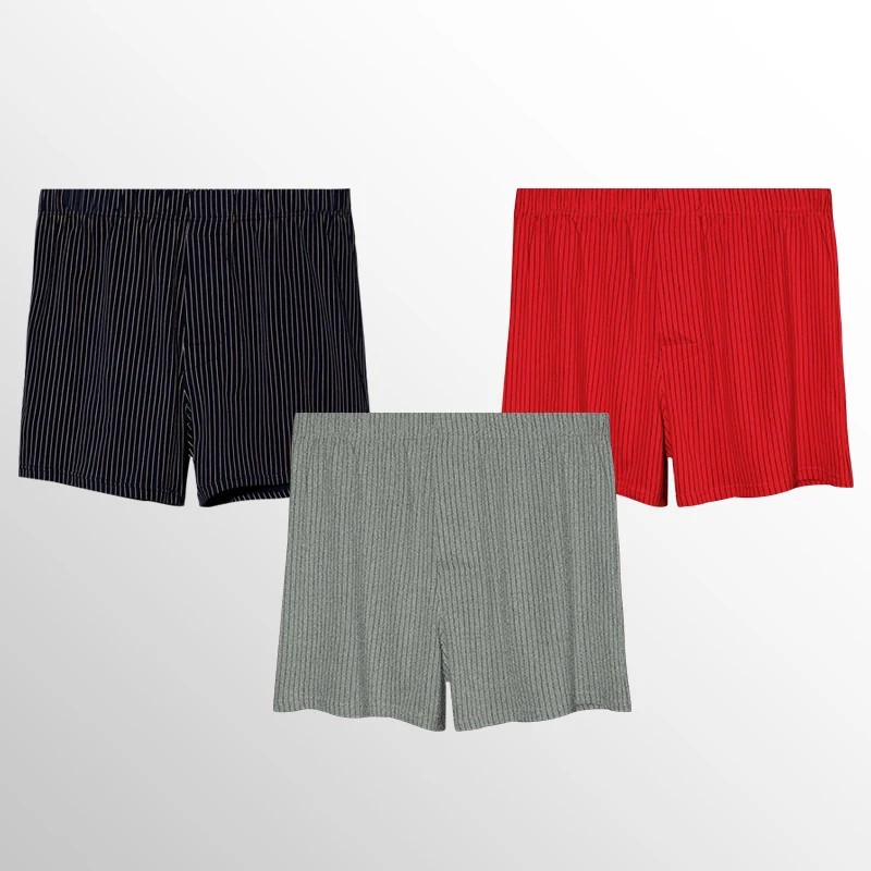 3 قطع ملابس داخلية للرجال، شورتات منزلية فضفاضة، سراويل صيفية، سراويل Arlo قطنية رفيعة، سراويل بيجامة منزلية كبيرة الحجم بأربعة زوايا #4